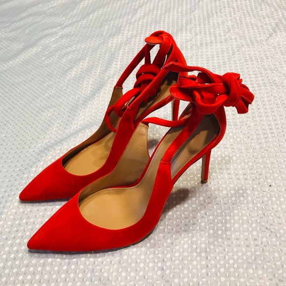 Aquazzura Shoes - Aquazzura Ankle Strap Pumps In red